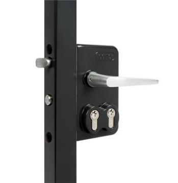 Dobbelt cylinderlås til svinglåger, runde profiler, sort RAL 9005, 2 x VSZ Dobbelt cylinderlås til svinglåger, runde profiler, sort RAL 9005, 2 x VSZ