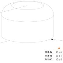 Stolpehætte til rundt profil Ø42 mm i RAL 9005 Sort – billede 2
