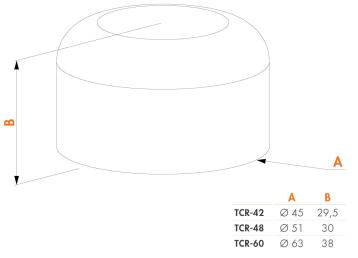Stolpehætte til rundt profil Ø60 mm i RAL 9005 Sort – billede 2 Stolpehætte til rundt profil Ø60 mm i RAL 9005 Sort – billede 2