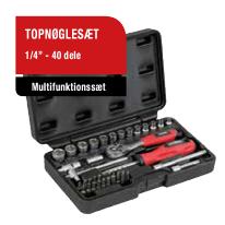 Topnøglesæt, 1/4" - 40 dele