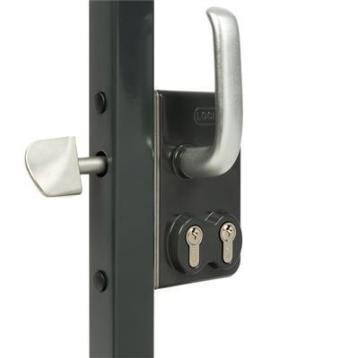 Dobbelt cylinderlås til skydeporte, firkantede 80 mm profiler, 2 x VSZ Dobbelt cylinderlås til skydeporte, firkantede 80 mm profiler, 2 x VSZ