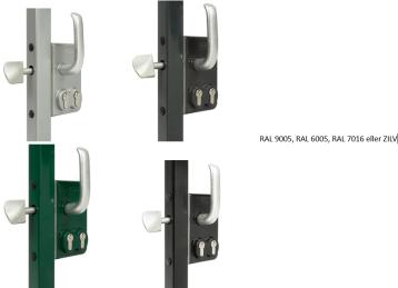 Dobbelt cylinderlås til skydeporte, firkantede 50 mm profiler, 2 x VSZ Dobbelt cylinderlås til skydeporte, firkantede 50 mm profiler, 2 x VSZ