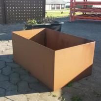 Plantekasse i cortenstål, 2500 x 400 x 500 mm