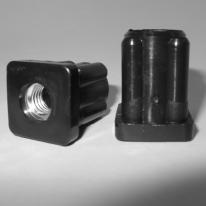 Plastprop m. gevind, 30x30 x 1,5 mm, M10 gevind (H=19 mm)